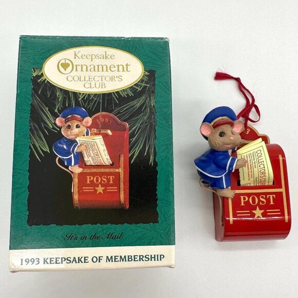 Hallmark Ornament Collector’s Club Keepsake of Membership It’s In the Mail 1993 - Picture 1 of 8